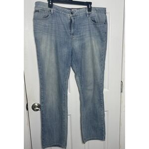 L.L. Bean Favorite Fit Jeans Womens 18W Regular Straight Leg High Rise Stretch